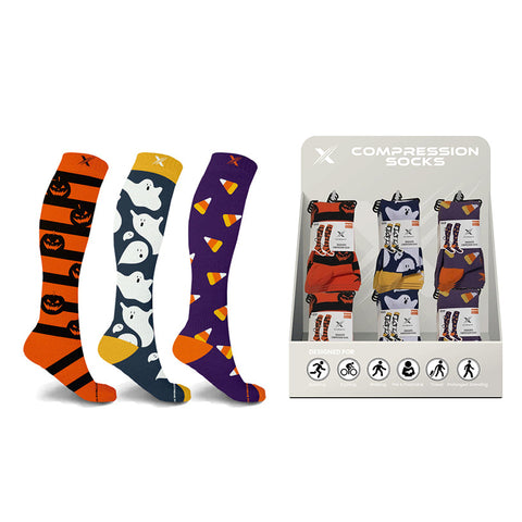 24-PAIRS HALLOWEEN SOCKS WITH FREE DISPLAY