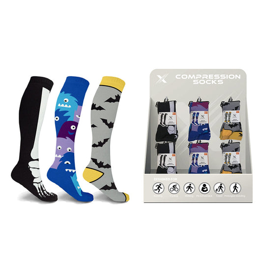 24-PAIRS HALLOWEEN SOCKS WITH FREE DISPLAY