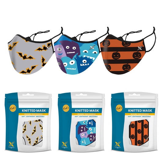 Kid's Halloween Themed Dual-Layer Reusable Face Masks