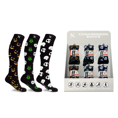 24-PAIRS HALLOWEEN SOCKS WITH FREE DISPLAY