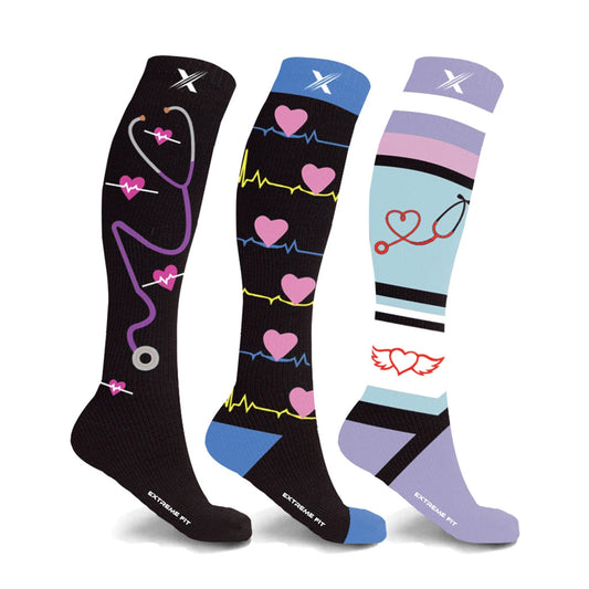 MEDICAL PRINTS COMPRESSION SOCKS - 3 ASST STYLES