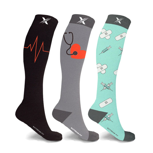 MEDICAL PRINTS COMPRESSION SOCKS - 3 ASST STYLES