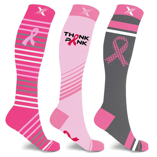 24-PAIRS BREAST CANCER SOCKS WITH FREE DISPLAY