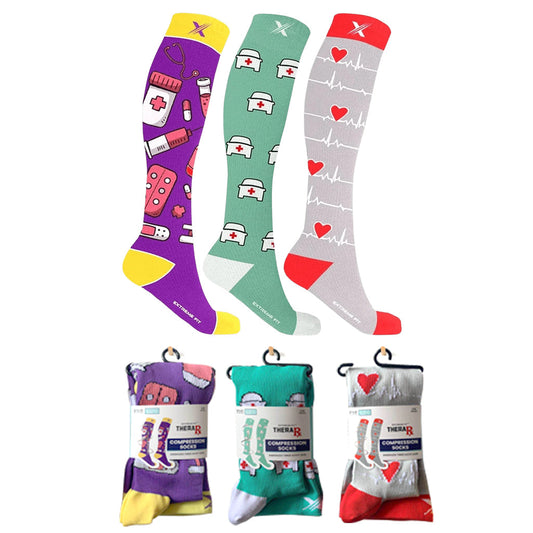 MEDICAL PRINTS COMPRESSION SOCKS - 3 ASST STYLES