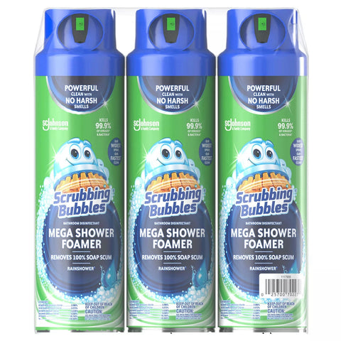 Scrubbing Bubbles Mega Shower Foamer Aerosol, Rainshower (20 oz., 3 ct.)