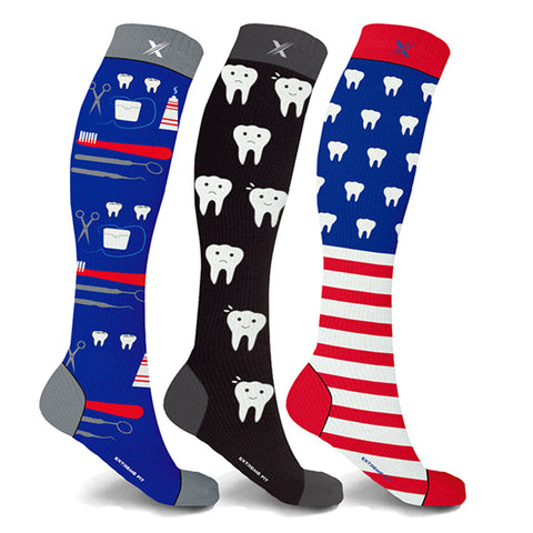 EVERYDAY WEAR COMPRESSION SOCKS - 3 ASST STYLES