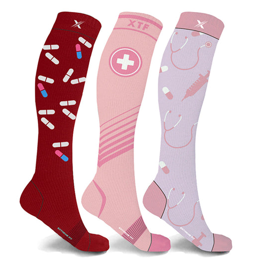 MEDICAL PRINTS COMPRESSION SOCKS - 3 ASST STYLES