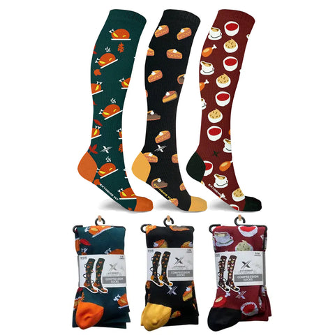 Holiday and Thanksgiving Pain Relief Socks - 3 ASST STYLES