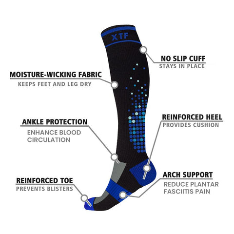 HIGH-INTENSITY SPORTS COMPRESSION SOCKS - 3 ASST COLORS