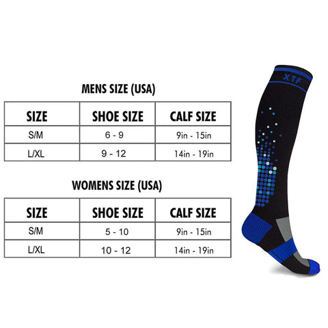 HIGH-INTENSITY SPORTS COMPRESSION SOCKS - 3 ASST COLORS