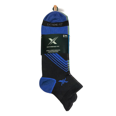 Ultra V-Striped  Ankle  Compression Socks (6-Pairs)