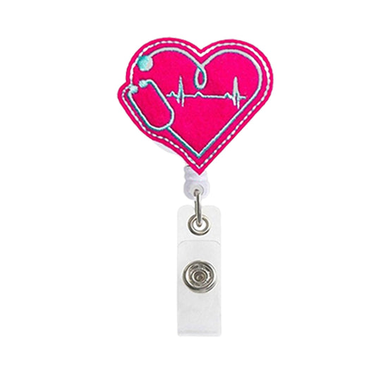 Retractable Badge Holder Clips for Professionals - HEARTBEAT