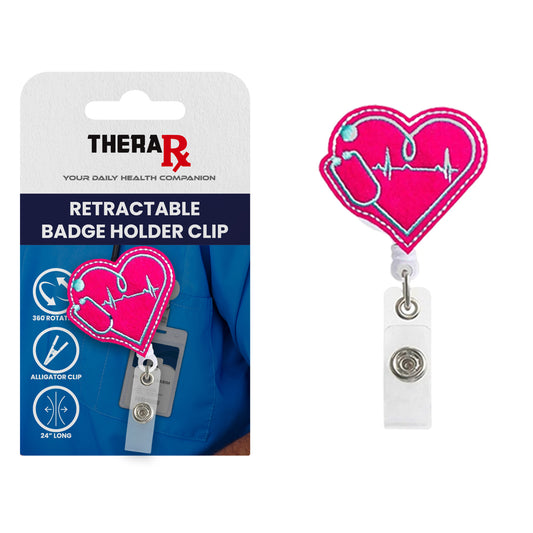Retractable Badge Holder Clips for Professionals - HEARTBEAT