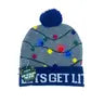 COLORFUL WARM LED CHRISTMAS HOLIDAY POM POM BEANIE HAT WINTER KNIT