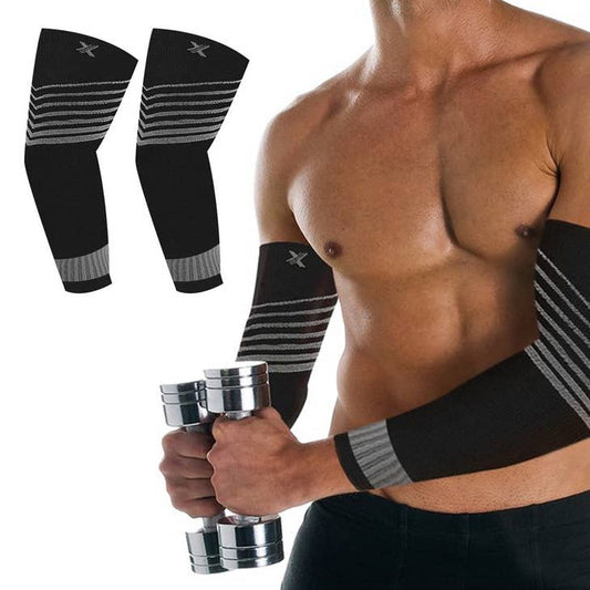 ULTRA V-STRIPED COMPRESSION ELBOW SLEEVES