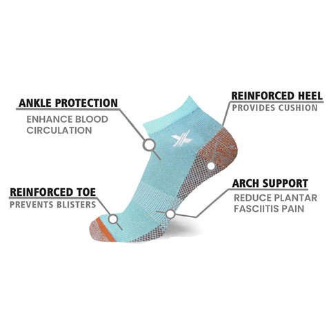 COPPER-INFUSED ANKLE SOCKS (3-PAIRS PACKED TOGETHER)