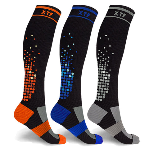 HIGH-INTENSITY SPORTS COMPRESSION SOCKS - 3 ASST COLORS