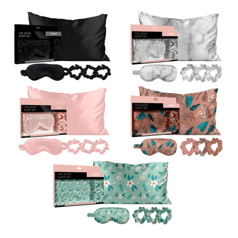 5-PIECE: SATIN SELF CARE SET (5 ASSORTED STYLES)