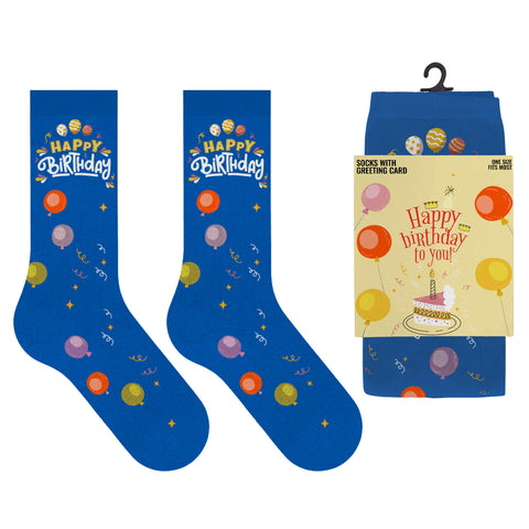 GREETING CARD SOCKS (6 ASSORTED STYLES)