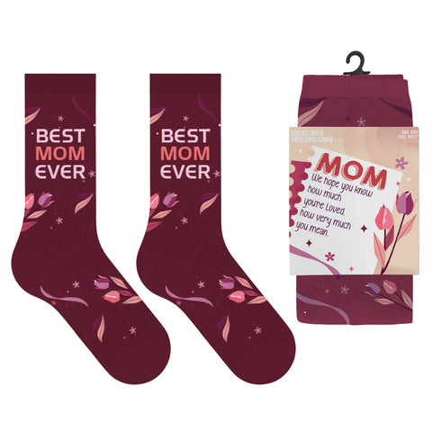 GREETING CARD SOCKS (6 ASSORTED STYLES)