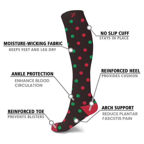 Holiday Collection Knee High Compression Socks - 3 ASST STYLES