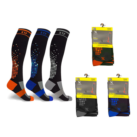 HIGH-INTENSITY SPORTS COMPRESSION SOCKS - 3 ASST COLORS