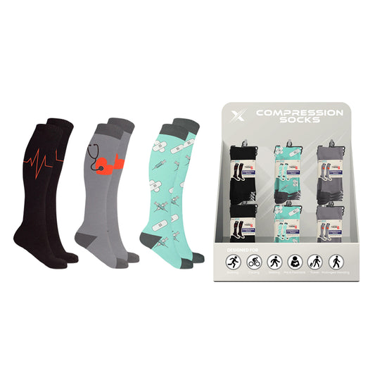 24-PAIRS COMPRESSION SOCKS WITH FREE DISPLAY