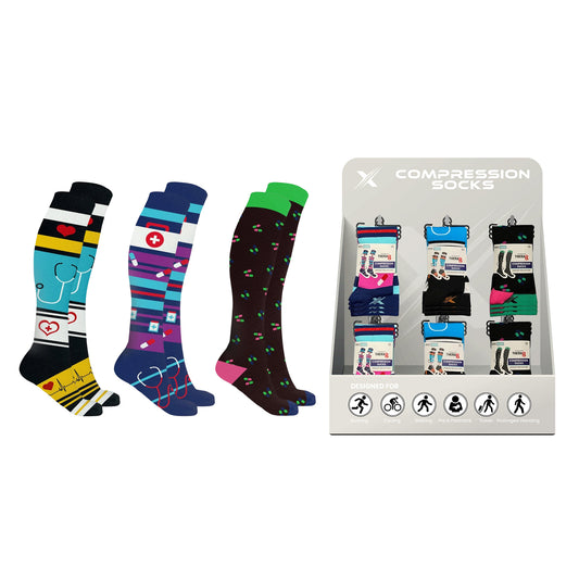 24-PAIRS COMPRESSION SOCKS WITH FREE DISPLAY