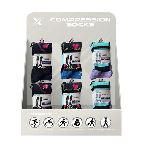 24-PAIRS COMPRESSION SOCKS WITH FREE DISPLAY