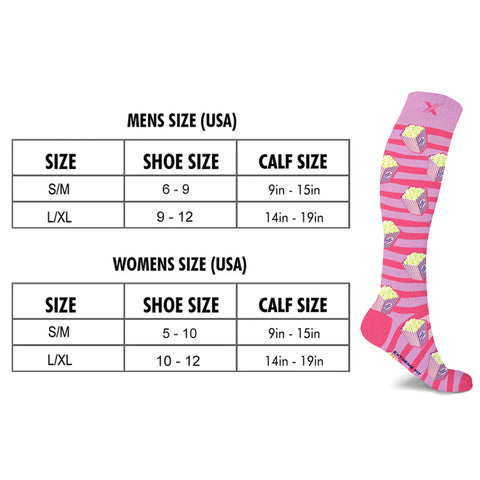 Food Love Knee High Compression Socks - 3 ASST STYLES