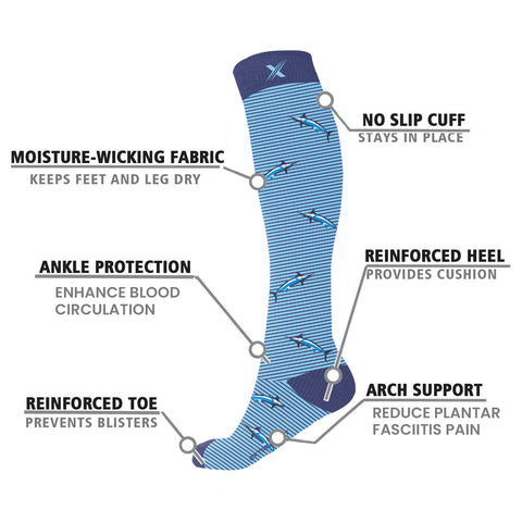 Men's Knee-High Compression Socks Collection - 3 ASST STYLES