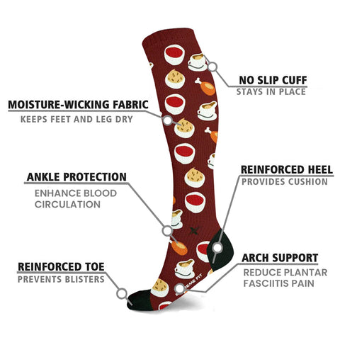 Holiday and Thanksgiving Pain Relief Socks - 3 ASST STYLES