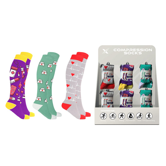 24-PAIRS COMPRESSION SOCKS WITH FREE DISPLAY