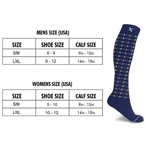 Men's Knee-High Compression Socks Collection - 3 ASST STYLES