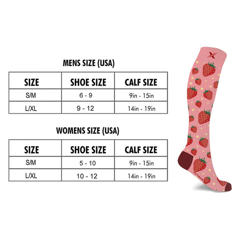 Fruity Fun Knee High Compression Socks - 3 ASST STYLES