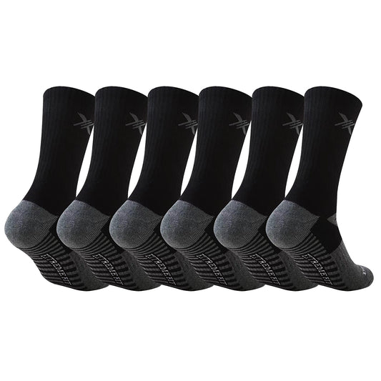6-Pairs: Dri-tech Everyday Wear Crew Length Socks - Black