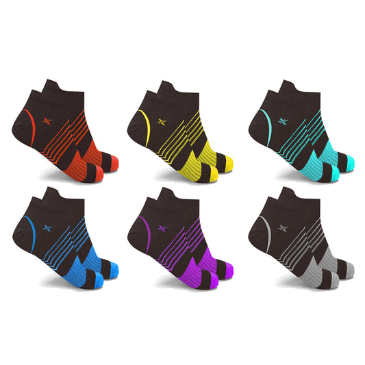Ultra V-Striped  Ankle  Compression Socks (6-Pairs)