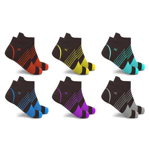 Ultra V-Striped  Ankle  Compression Socks (6-Pairs)