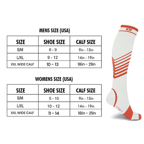 Ultra V-Striped White Edition Compression Socks - 6 ASST COLORS
