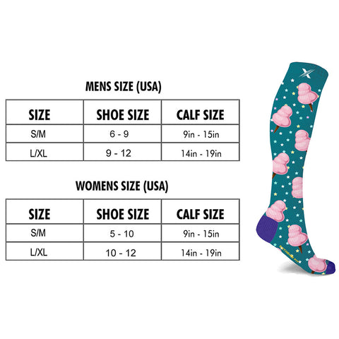 Fun and Expressive Knee High Compression Socks - 3 ASST STYLES