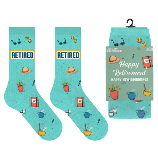 Greeting Card Socks - HAPPY RETIREMENT