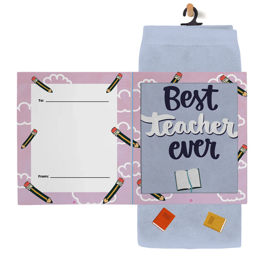 Greeting Card Socks - BEST TEACHER