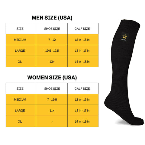 OFFICIAL US ARMY LICENSED KNEE HIGH COMPRESSION SOCKS(2 ASSORTED COLORS)