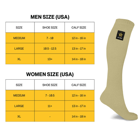 OFFICIAL US ARMY LICENSED KNEE HIGH COMPRESSION SOCKS(2 ASSORTED COLORS)