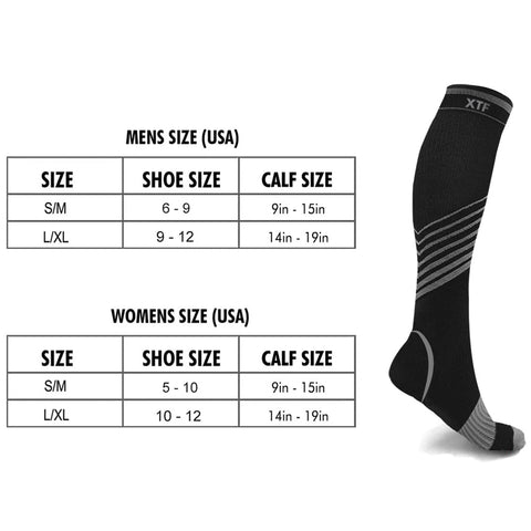 V-Striped Grey Knee-High Compression Socks