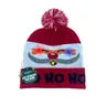 COLORFUL WARM LED CHRISTMAS HOLIDAY POM POM BEANIE HAT WINTER KNIT