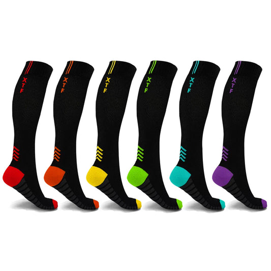 ENERGY GRADUATED COMPRESSION SOCKS - 6 ASST COLORS