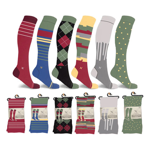 FALL COLORS COMPRESSION SOCKS - 6 ASST STYLES
