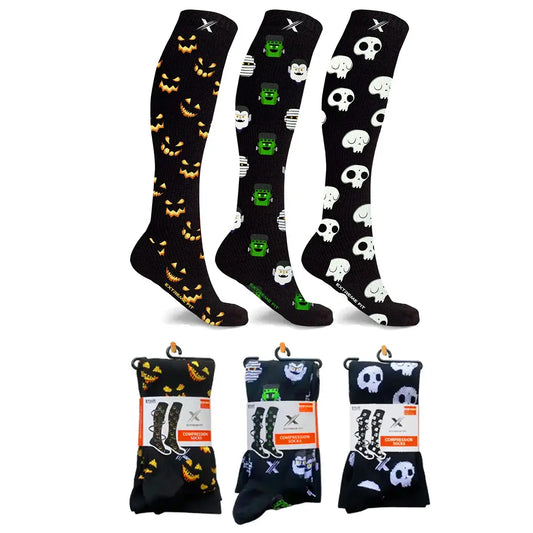 Halloween Knee High Compression Socks - 3 ASST STYLES