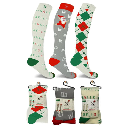 Holiday Fun Knee High Compression Socks - 3 ASST STYLES
